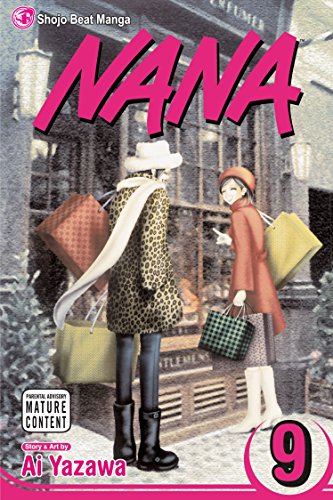 Two women carrying shopping bags stand outside a storefront on the Nana volume 9 cover.