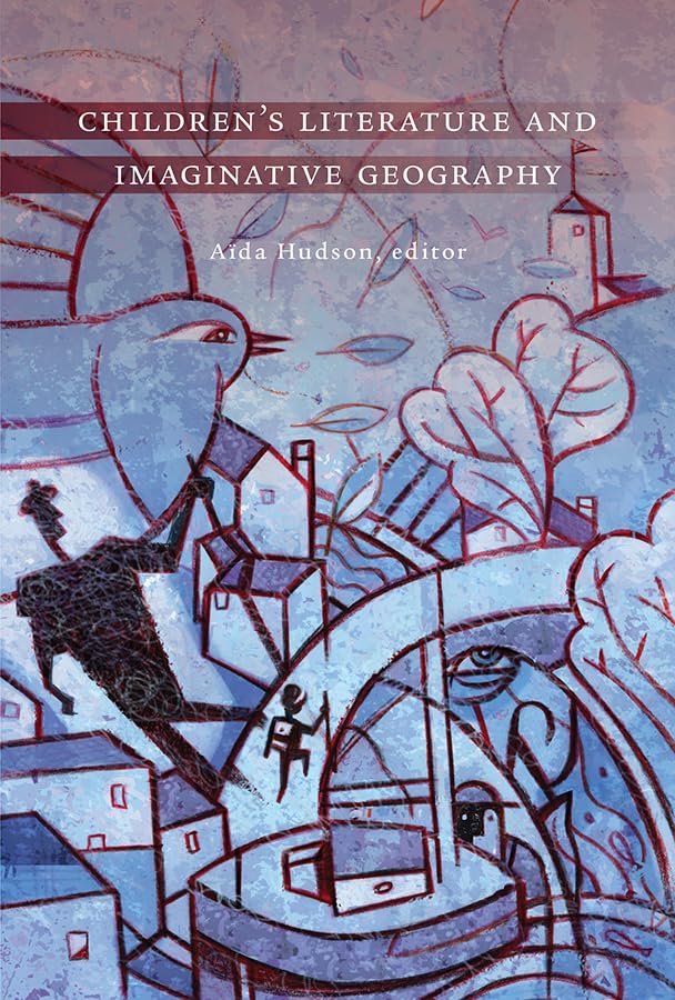 Book cover with abstract blue illustration of a town and a bird.