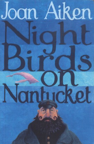 Book cover: “Night Birds on Nantucket” with a whale and bearded man.