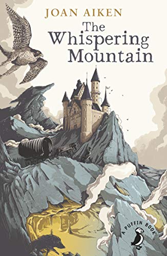 Book cover depicting a castle on a mountain, with a falcon and wolf.