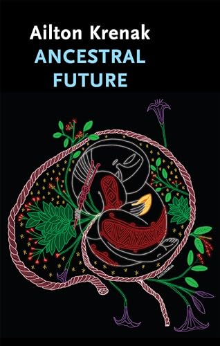 Book cover with stylized illustration of a curled figure surrounded by plants on black.