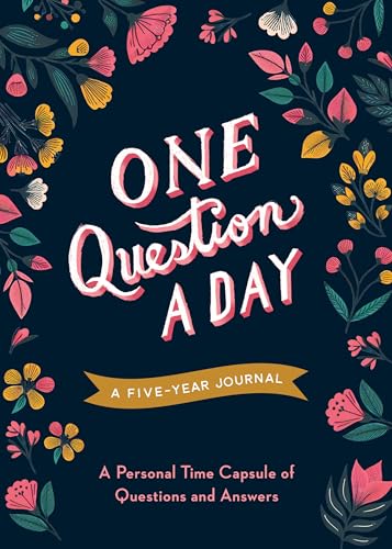 Floral journal cover with pink cursive text reading "One Question A Day".