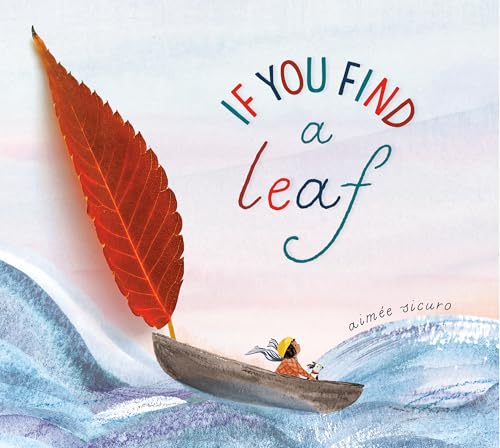 Book cover: a red leaf-boat with a child sailing on blue waves.