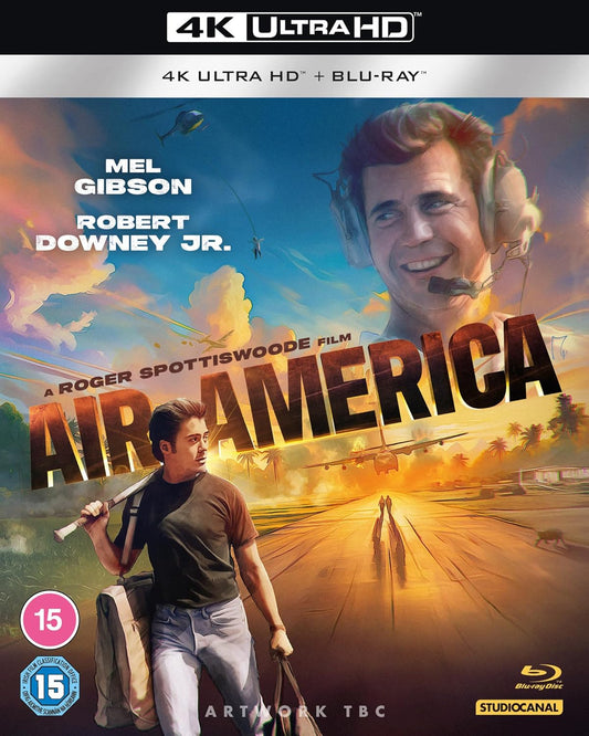 “Air America” Blu-ray cover featuring Mel Gibson and Robert Downey Jr.
