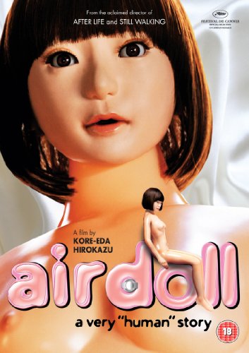 DVD cover for “Air Doll” featuring a life-sized plastic doll.