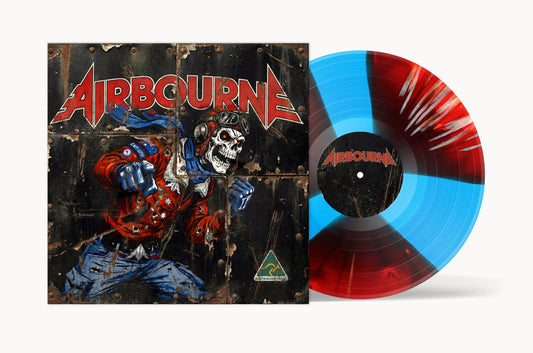 Airbourne album cover with a skull and vinyl record shown.