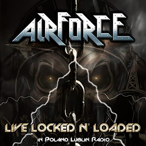 Airforce album cover: skull, airplane, lightning, and band name in metallic font.