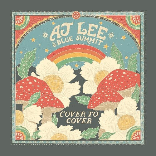 CD cover art featuring mushrooms, flowers, a rainbow, and text.