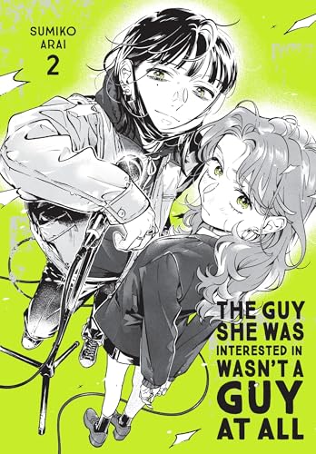 Manga cover with two characters, one embracing the other, on a green background.