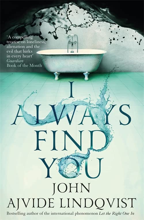 Book cover: bathtub with dripping faucet, teal and dark text, shadowy.