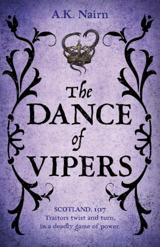 Book cover: ornate black design framing title “The Dance of Vipers.”