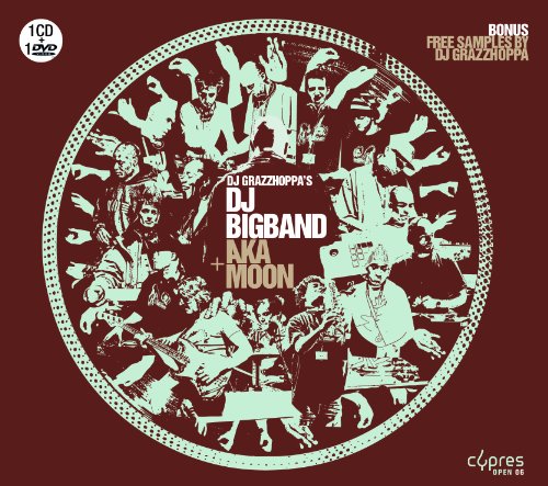 Red album cover with a white circular illustration of musicians playing various instruments.