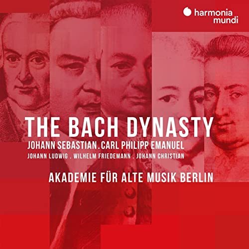CD cover featuring portraits of composers from the Bach family.