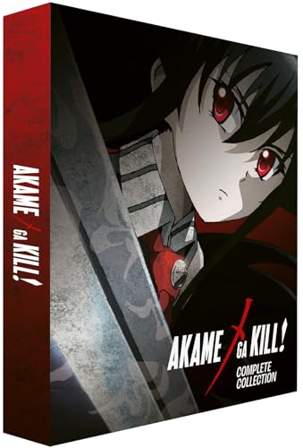 Akame Ga Kill!" Blu-ray case featuring a female anime character with red eyes.