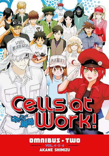 Cells at Work! Omnibus Vol. 2 cover featuring diverse anime-style characters.