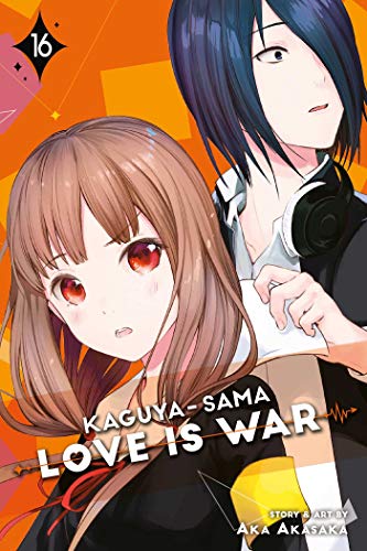 Manga volume 16 cover with two anime-style characters, Kaguya and Shirogane.