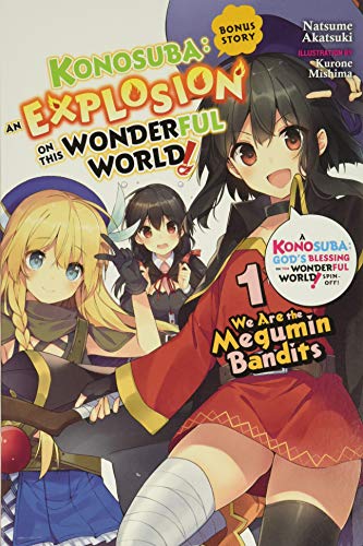 Cover of "Konosuba" light novel featuring three anime-style female characters.