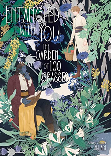 Book cover: two figures amidst lush, illustrated grasses and flowers.