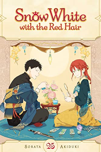 Manga cover featuring a man and a red-haired woman sitting together with tea items.