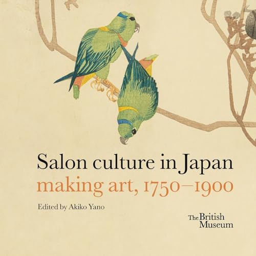 Book cover with illustrated parrots and text: "Salon culture in Japan.