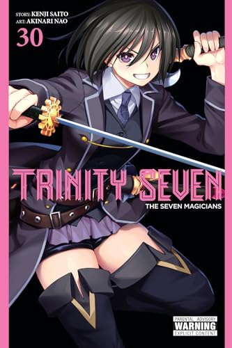 Manga cover: young woman with sword, labeled "Trinity Seven, Vol. 30".