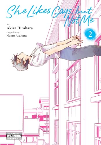 Manga volume two cover with a boy falling against a pink cityscape.