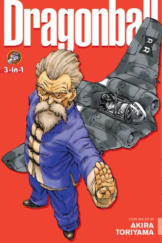 Dragon Ball 3-in-1 manga cover featuring Master Roshi and a Red Ribbon Army jet.
