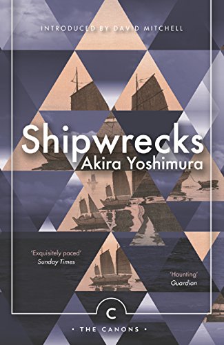 Book cover: "Shipwrecks" by Akira Yoshimura, featuring sailing ships and triangles.