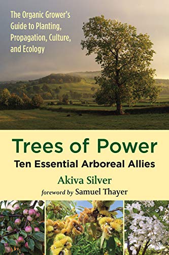 Book cover: green title, lone tree on hillside, small plant images below.