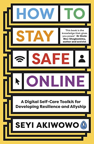 Book cover: "How to Stay Safe Online" with stacked, colorful text blocks.