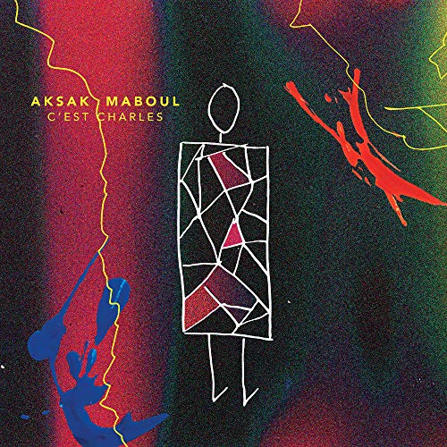 The image is a vibrant album cover featuring a stylized figure. Alt text: "Album cover with abstract figure and colorful splatters on a dark background."
