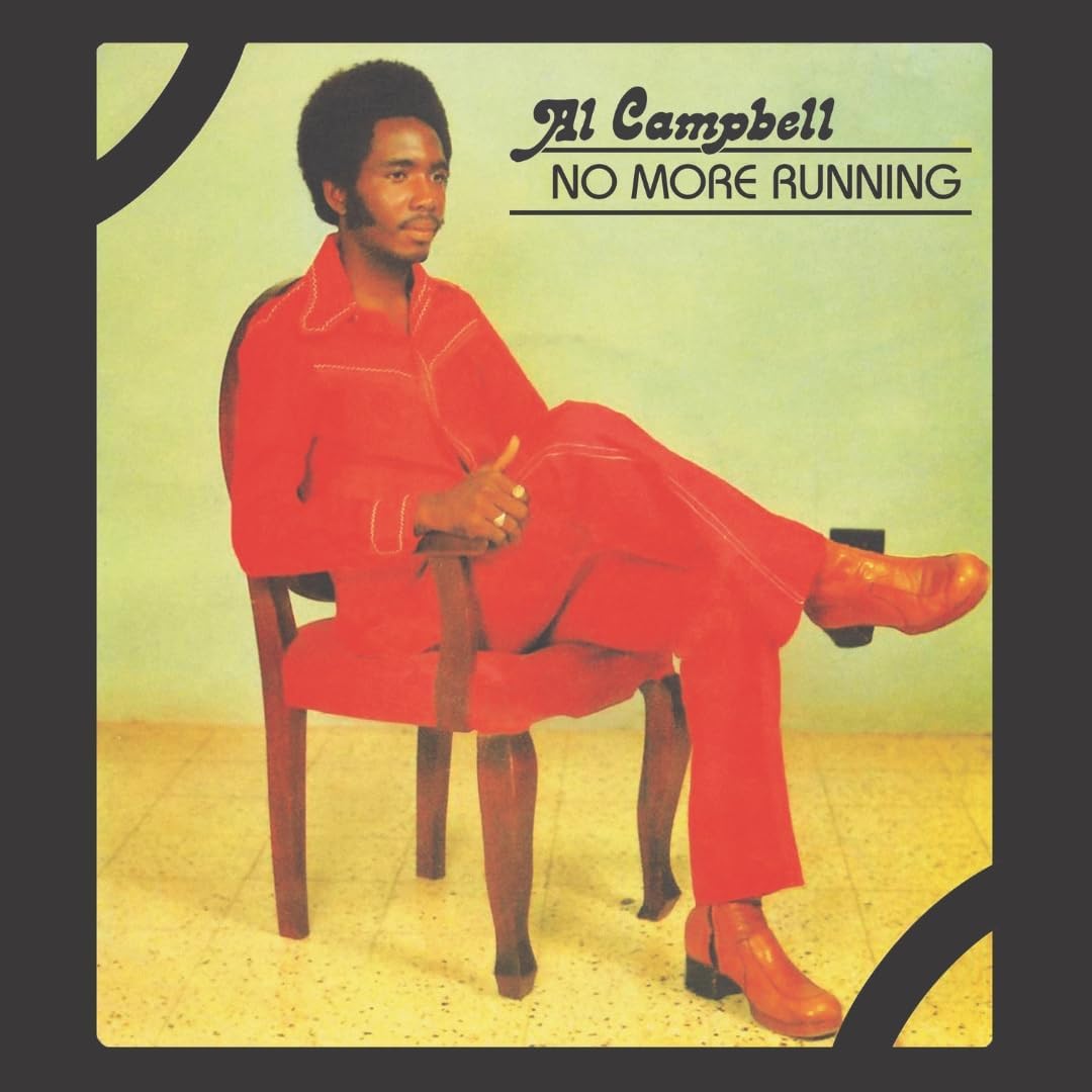 Album cover for Al Campbell’s “No More Running” featuring a portrait of the artist.