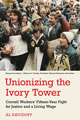 Book cover depicting a 1990s labor protest with raised fists and signs.