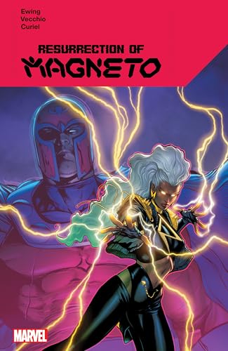 Comic book cover featuring Magneto and Storm amidst electric energy.