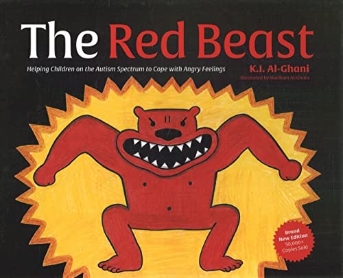 Book cover featuring a drawing of an angry red beast against a yellow burst.