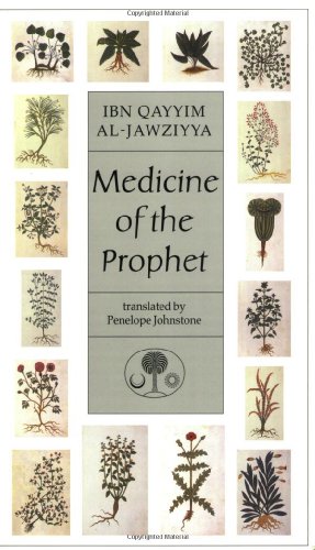 Book cover titled Medicine of the Prophet surrounded by small illustrations of various plants.