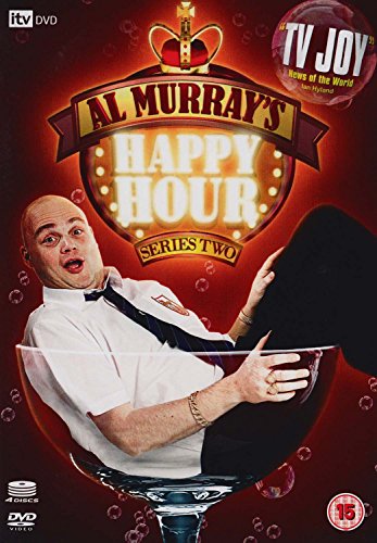 Al Murray sitting in a giant cocktail glass on the Happy Hour Series 2 DVD.