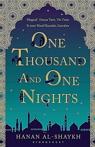 Book cover of One Thousand and One Nights with gold text and mosque silhouette.