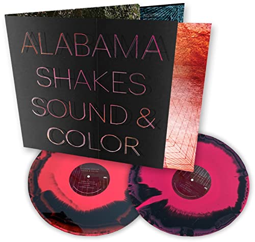 Alabama Shakes “Sound & Color” vinyl record with red and black swirl pattern.