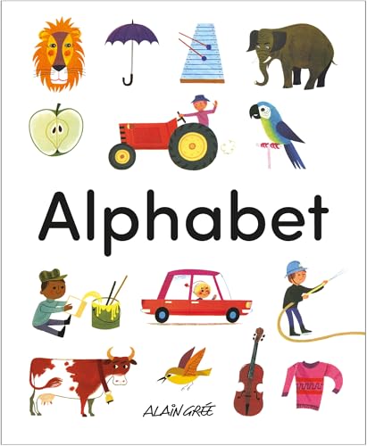 Children's alphabet book cover with colorful illustrations of animals and objects.