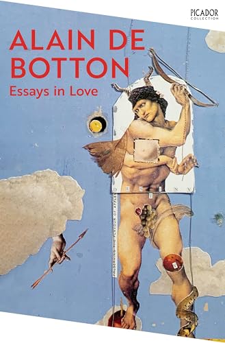 Book cover of Essays in Love by Alain de Botton featuring a collage illustration.