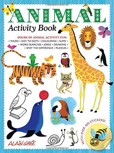 Colorful cover of "Animal Activity Book" featuring various illustrated animals.