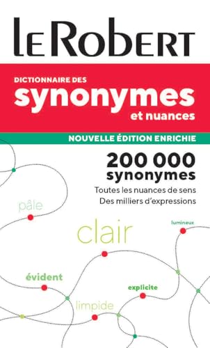 Red and white French thesaurus book cover with word associations.