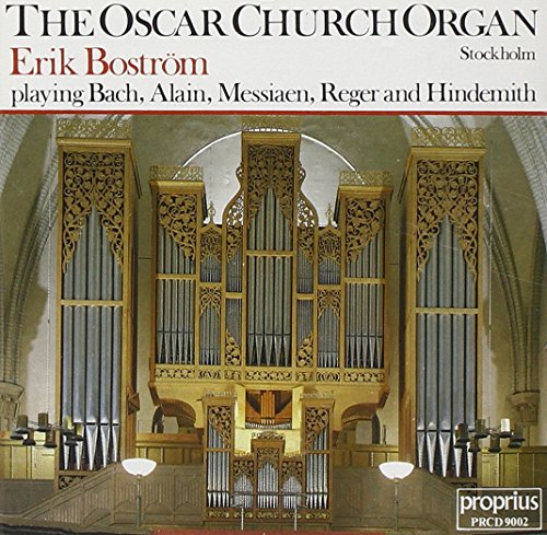 CD cover featuring a detailed, ornate church organ in Stockholm.