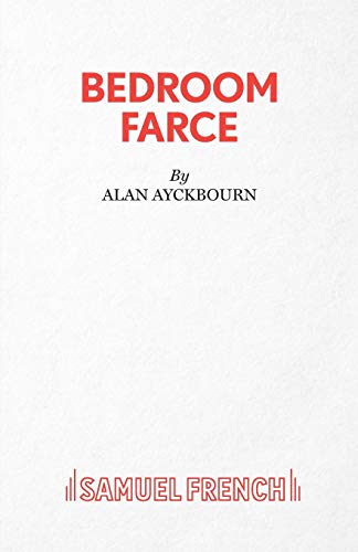 Play script cover for "Bedroom Farce" by Alan Ayckbourn, red text.