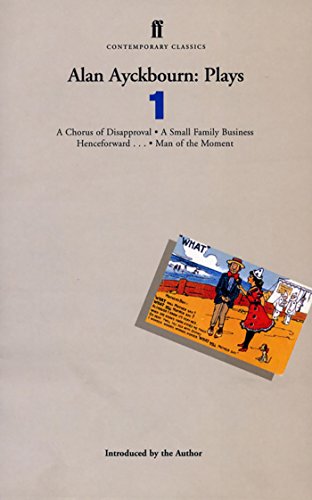 Book cover for Alan Ayckbourn Plays 1 with a cartoon illustration on a beige background.