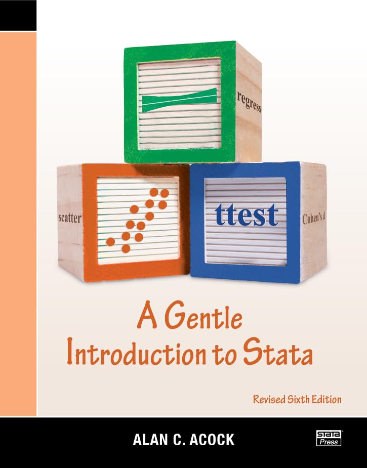 Book cover with stacked blocks and text: "A Gentle Introduction to Stata".