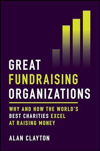 Book cover: "Great Fundraising Organizations" with yellow bar graph design.