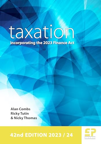 Book cover: “Taxation” with blue abstract design, 42nd edition 2023/24.