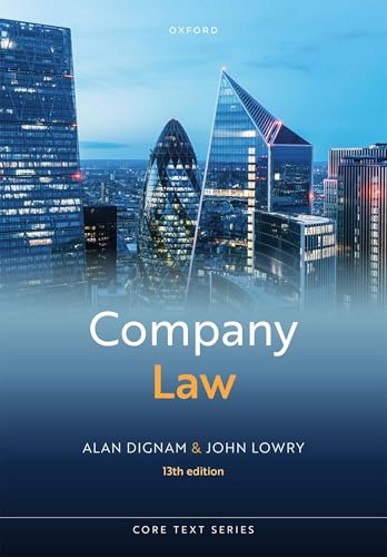 Book cover for Company Law by Alan Dignam and John Lowry, 13th edition.